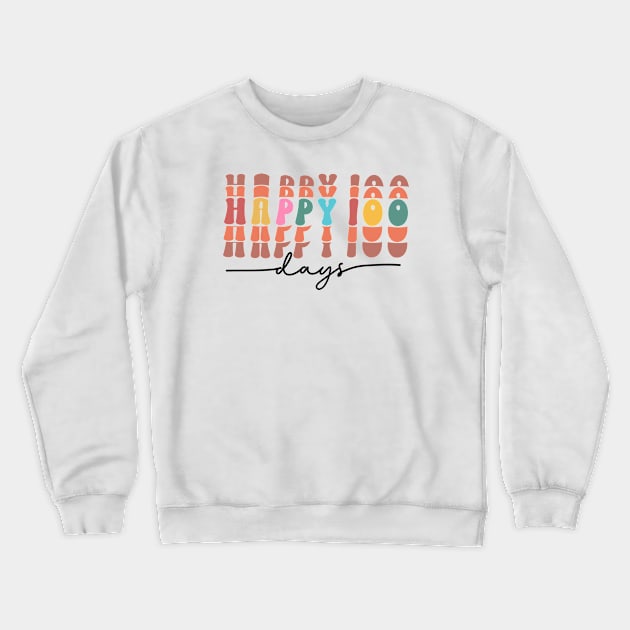 Happy 100 Days Of School Crewneck Sweatshirt by Pop Cult Store